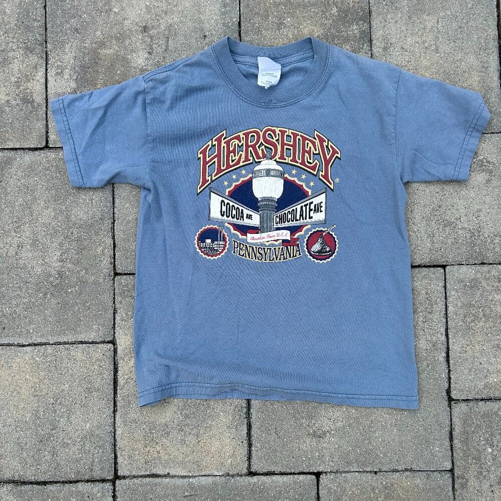 VTG 90s Hershey Park, Hershey Pennsylvania Kiss 1999 T-Shirt Street Sign Youth S